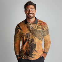 African Women Long Sleeve Polo Shirt She Is Rooted In The Earth and Rising Like The Sun - Wonder Print Shop