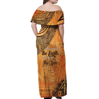 African Women Off Shoulder Maxi Dress She Is Rooted In The Earth and Rising Like The Sun - Wonder Print Shop