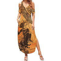 African Women Summer Maxi Dress She Is Rooted In The Earth and Rising Like The Sun - Wonder Print Shop