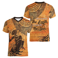 African Women Women V-Neck T-Shirt She Is Rooted In The Earth and Rising Like The Sun - Wonder Print Shop