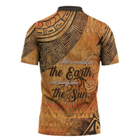 African Women Zipper Polo Shirt She Is Rooted In The Earth and Rising Like The Sun - Wonder Print Shop