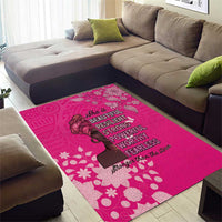 African Women Area Rug Black Beautiful Brave and Bressed - Pink Color - Wonder Print Shop