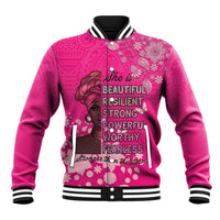 African Women Baseball Jacket Black Beautiful Brave and Bressed - Pink Color - Wonder Print Shop