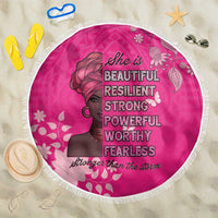 African Women Beach Blanket Black Beautiful Brave and Bressed - Pink Color - Wonder Print Shop