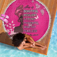 African Women Beach Blanket Black Beautiful Brave and Bressed - Pink Color - Wonder Print Shop