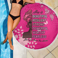 African Women Beach Blanket Black Beautiful Brave and Bressed - Pink Color - Wonder Print Shop