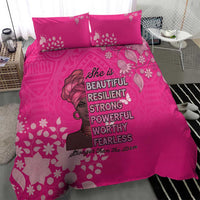 African Women Bedding Set Black Beautiful Brave and Bressed - Pink Color - Wonder Print Shop