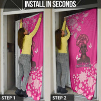 African Women Door Cover Black Beautiful Brave and Bressed - Pink Color - Wonder Print Shop