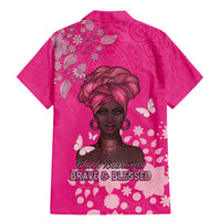 African Women Family Matching Mermaid Dress and Hawaiian Shirt Black Beautiful Brave and Bressed - Pink Color - Wonder Print Shop