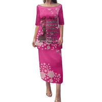 African Women Family Matching Puletasi and Hawaiian Shirt Black Beautiful Brave and Bressed - Pink Color - Wonder Print Shop