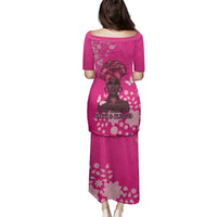 African Women Family Matching Puletasi and Hawaiian Shirt Black Beautiful Brave and Bressed - Pink Color - Wonder Print Shop