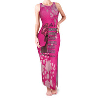 African Women Family Matching Tank Maxi Dress and Hawaiian Shirt Black Beautiful Brave and Bressed - Pink Color - Wonder Print Shop