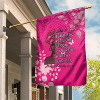 African Women Garden Flag Black Beautiful Brave and Bressed - Pink Color - Wonder Print Shop