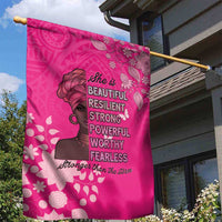African Women Garden Flag Black Beautiful Brave and Bressed - Pink Color - Wonder Print Shop