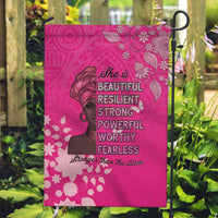 African Women Garden Flag Black Beautiful Brave and Bressed - Pink Color - Wonder Print Shop