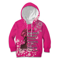 African Women Kid Hoodie Black Beautiful Brave and Bressed - Pink Color - Wonder Print Shop