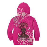 African Women Kid Hoodie Black Beautiful Brave and Bressed - Pink Color - Wonder Print Shop