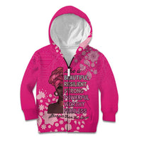 African Women Kid Hoodie Black Beautiful Brave and Bressed - Pink Color - Wonder Print Shop