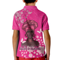 African Women Kid Polo Shirt Black Beautiful Brave and Bressed - Pink Color - Wonder Print Shop