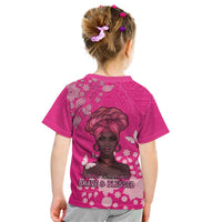 African Women Kid T Shirt Black Beautiful Brave and Bressed - Pink Color - Wonder Print Shop