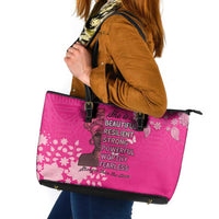 African Women Leather Tote Bag Black Beautiful Brave and Bressed - Pink Color - Wonder Print Shop