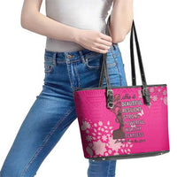 African Women Leather Tote Bag Black Beautiful Brave and Bressed - Pink Color - Wonder Print Shop