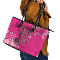 African Women Leather Tote Bag Black Beautiful Brave and Bressed - Pink Color - Wonder Print Shop