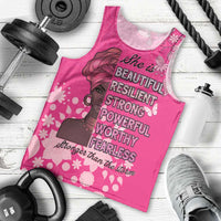 African Women Men Tank Top Black Beautiful Brave and Bressed - Pink Color - Wonder Print Shop