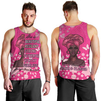 African Women Men Tank Top Black Beautiful Brave and Bressed - Pink Color - Wonder Print Shop