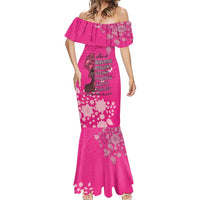 African Women Mermaid Dress Black Beautiful Brave and Bressed - Pink Color - Wonder Print Shop