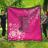 African Women Quilt Black Beautiful Brave and Bressed - Pink Color - Wonder Print Shop