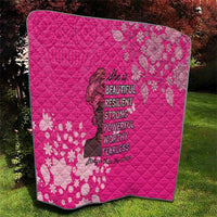African Women Quilt Black Beautiful Brave and Bressed - Pink Color - Wonder Print Shop