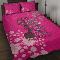 African Women Quilt Bed Set Black Beautiful Brave and Bressed - Pink Color - Wonder Print Shop