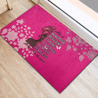 African Women Rubber Doormat Black Beautiful Brave and Bressed - Pink Color - Wonder Print Shop