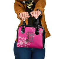 African Women Shoulder Handbag Black Beautiful Brave and Bressed - Pink Color - Wonder Print Shop