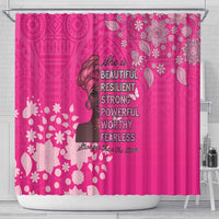African Women Shower Curtain Black Beautiful Brave and Bressed - Pink Color - Wonder Print Shop