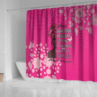 African Women Shower Curtain Black Beautiful Brave and Bressed - Pink Color - Wonder Print Shop