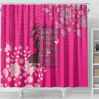 African Women Shower Curtain Black Beautiful Brave and Bressed - Pink Color - Wonder Print Shop