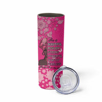 African Women Skinny Tumbler Black Beautiful Brave and Bressed - Pink Color - Wonder Print Shop