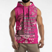 African Women Sleeveless Hoodie Black Beautiful Brave and Bressed - Pink Color - Wonder Print Shop