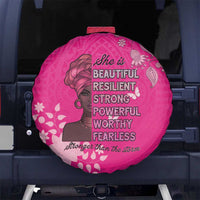 African Women Spare Tire Cover Black Beautiful Brave and Bressed - Pink Color - Wonder Print Shop