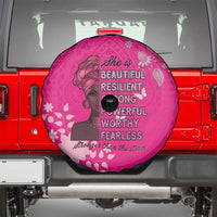 African Women Spare Tire Cover Black Beautiful Brave and Bressed - Pink Color - Wonder Print Shop