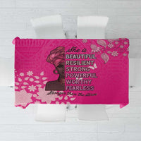 African Women Tablecloth Black Beautiful Brave and Bressed - Pink Color - Wonder Print Shop
