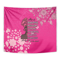 African Women Tapestry Black Beautiful Brave and Bressed - Pink Color - Wonder Print Shop