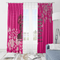 African Women Window Curtain Black Beautiful Brave and Bressed - Pink Color - Wonder Print Shop