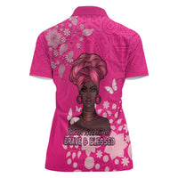 African Women Women Polo Shirt Black Beautiful Brave and Bressed - Pink Color - Wonder Print Shop