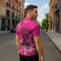 African Women Zipper Polo Shirt Black Beautiful Brave and Bressed - Pink Color - Wonder Print Shop