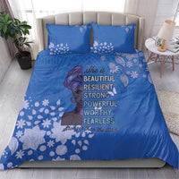 African Women Bedding Set Black Beautiful Brave and Bressed - Blue Color - Wonder Print Shop