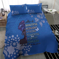 African Women Bedding Set Black Beautiful Brave and Bressed - Blue Color - Wonder Print Shop