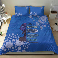 African Women Bedding Set Black Beautiful Brave and Bressed - Blue Color - Wonder Print Shop